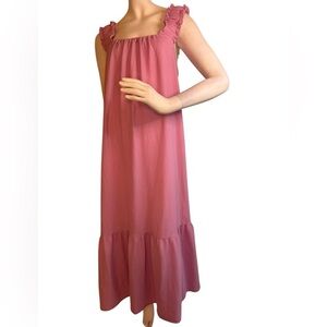 Vici Bubble Gum Pink Color Maxi Dress Size Small.  H48